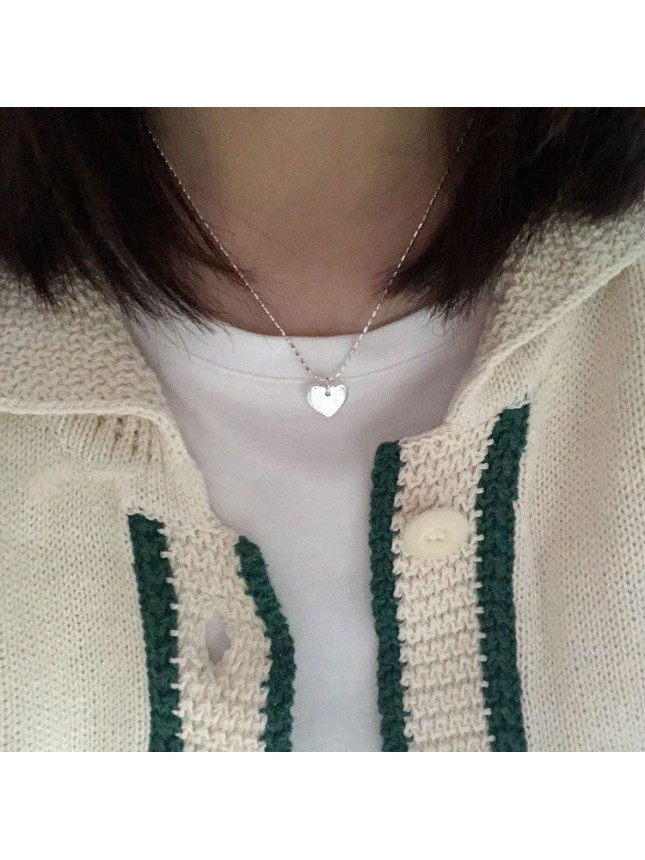 Anniversary Simple Heart 925 Sterling Silver Necklace