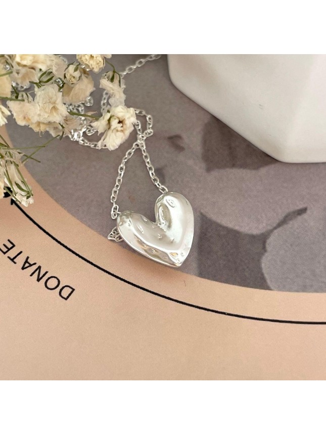 Bridesmaid Irregular Heart 925 Sterling Silver Necklace