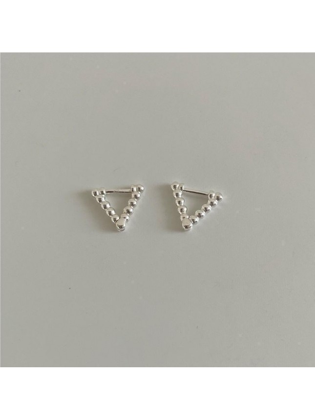 Simple Brads Triangle Geometry 925 Sterling Silver Hoop Earrings