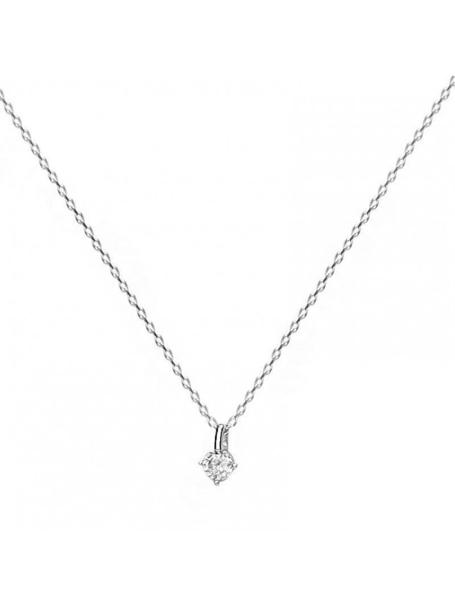 Minimalism Round CZ Curb Chain 925 Sterling Silver Necklace