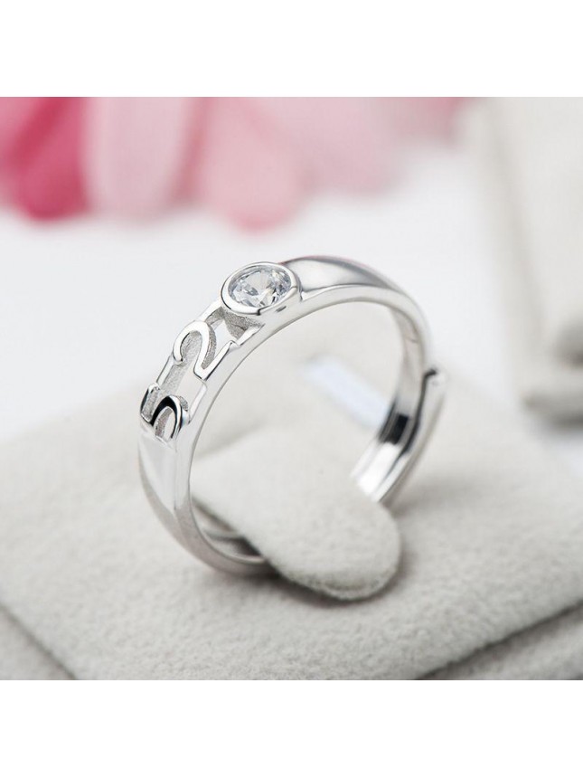 Wedding CZ 520 1314 Oath 925 Sterling Silver Adjustable Ring