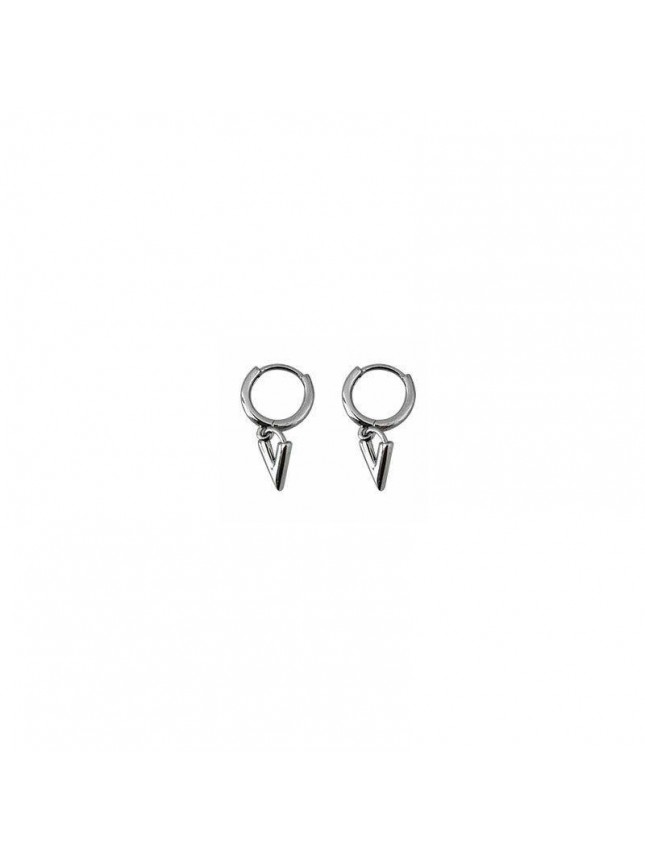 Fashion V Shape Letter 925 Sterling Silver Hoop Earrings