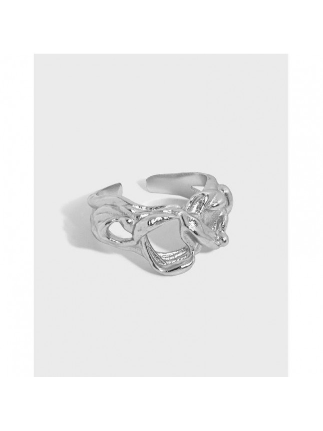 Friend's Hollow Knots 925 Sterling Silver Adjustable Ring