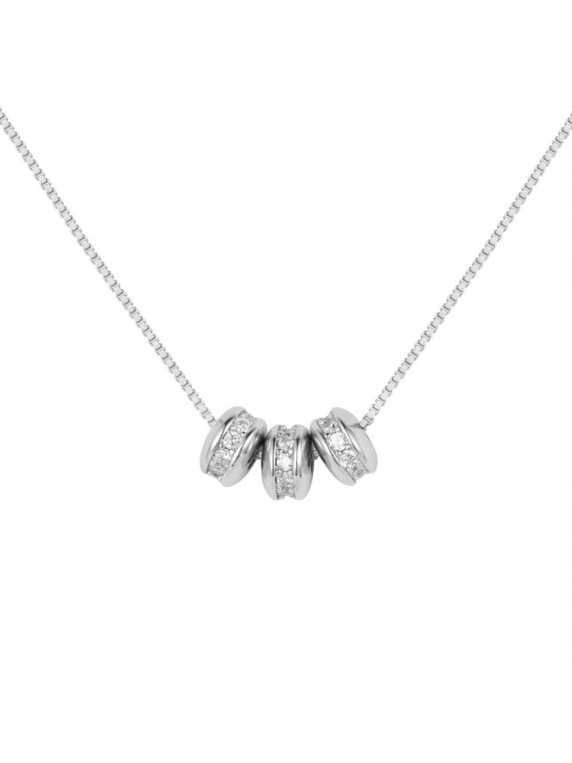 Geometry CZ Lucky Beads 925 Sterling Silver Necklace