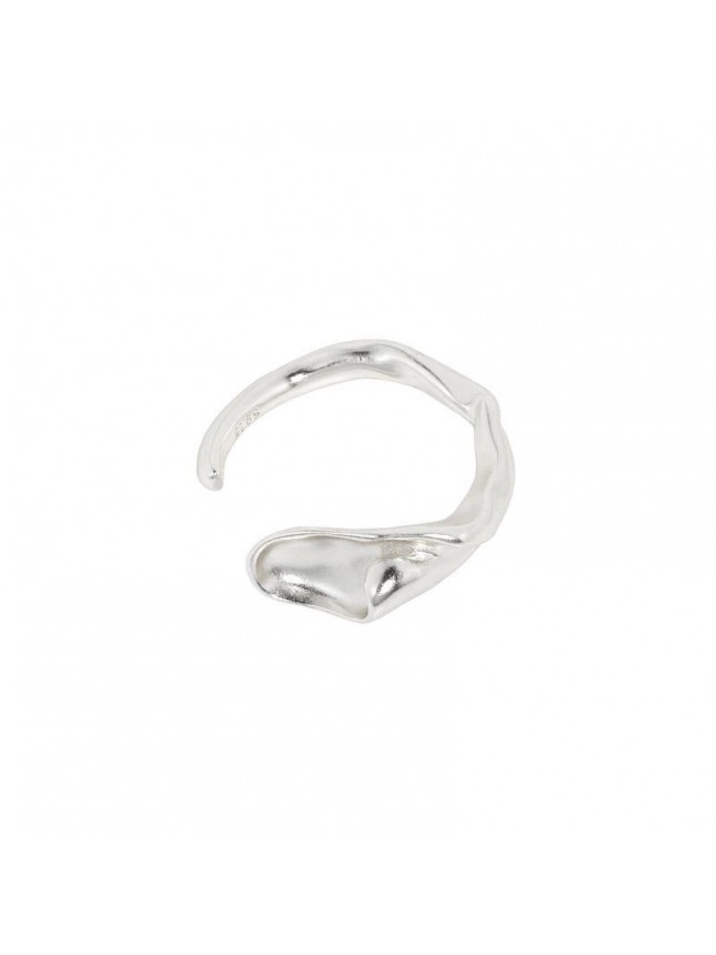 Fashion Irregular Calla Lily 925 Sterling Silver Adjustable Ring