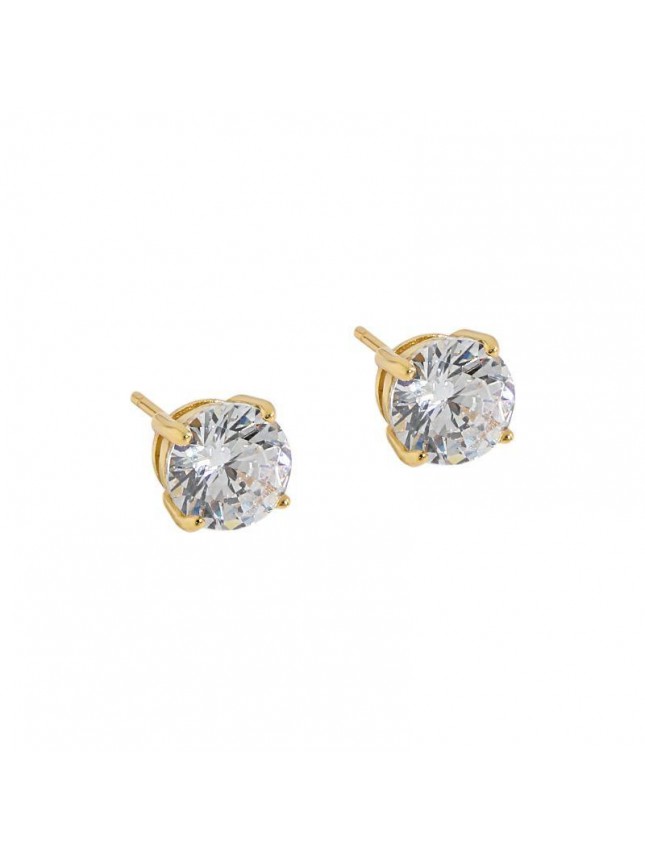 Simple Four Claw Round CZ 925 Sterling Silver Stud Earrings