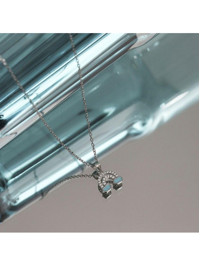 Cute CZ Blue Cloud 925 Sterling Silver Necklace