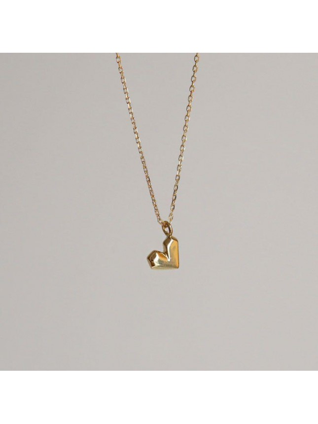 Girl Geometric Section Irregular Heart 925 Sterling Silver Necklace