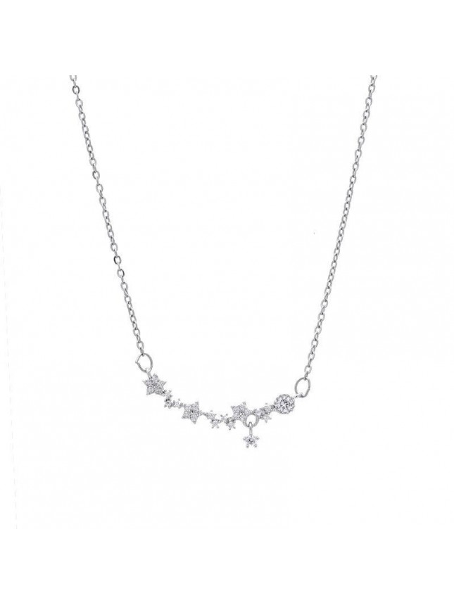 Hot Shining CZ Stars 925 Sterling Silver Necklace