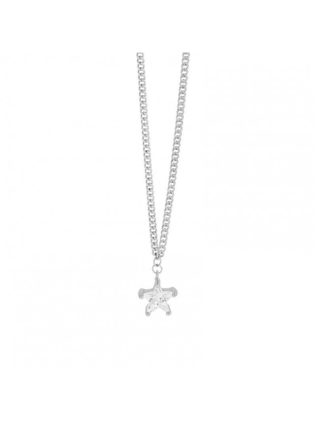 New CZ Star Curb Chain 925 Sterling Silver Necklace