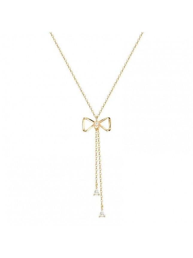 Honey Moon CZ Bowknot Tassles 925 Sterling Silver Necklace