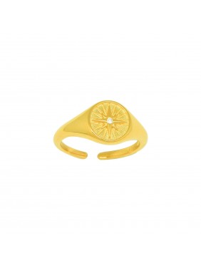Casual CZ Sun Shine 925 Sterling Silver Adjustable Ring