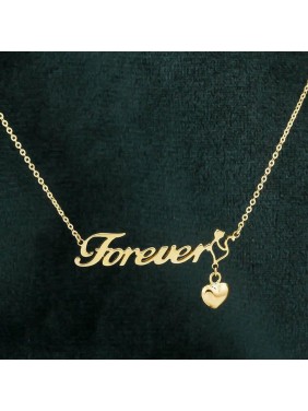 Honey Moon Forever Letters Heart 925 Sterling Silver Necklace