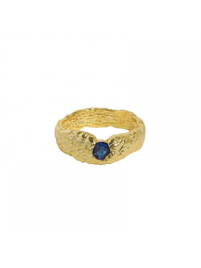 Fashion Blue CZ Irregualr 925 Sterling Silver Ring
