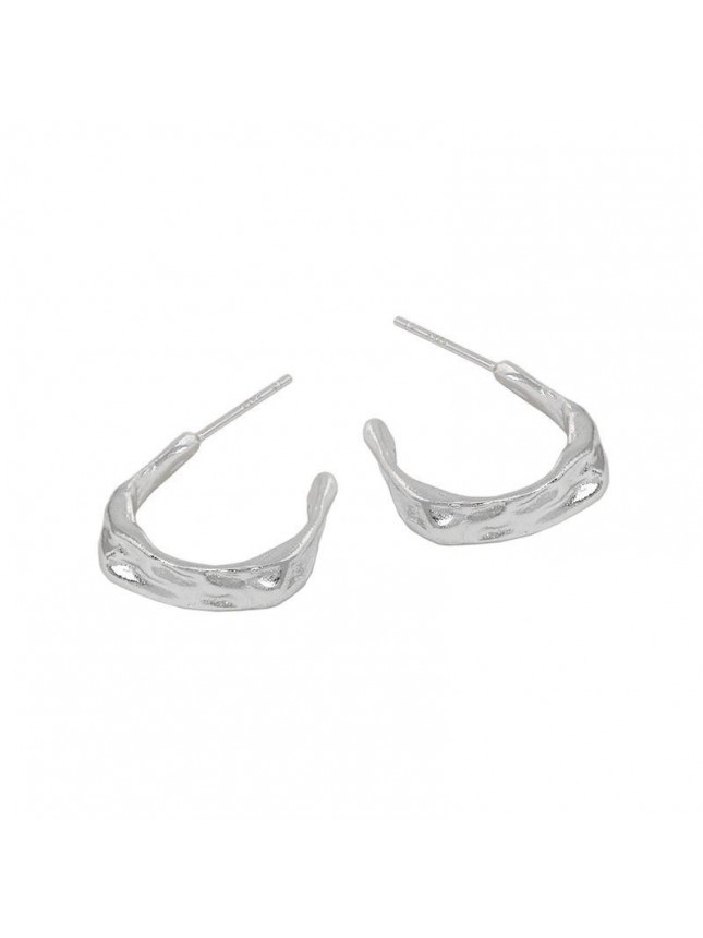 Geometry Irregular C Shape Casual 925 Sterling Silver Stud Earrings