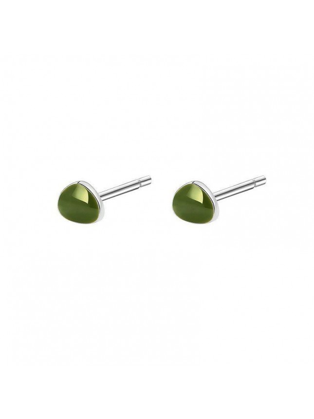 Cute Green Avocado 925 Sterling Silver Stud Earrings