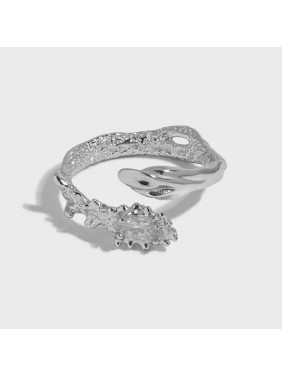 Irregular Snake 925 Sterling Silver Adjustable Ring