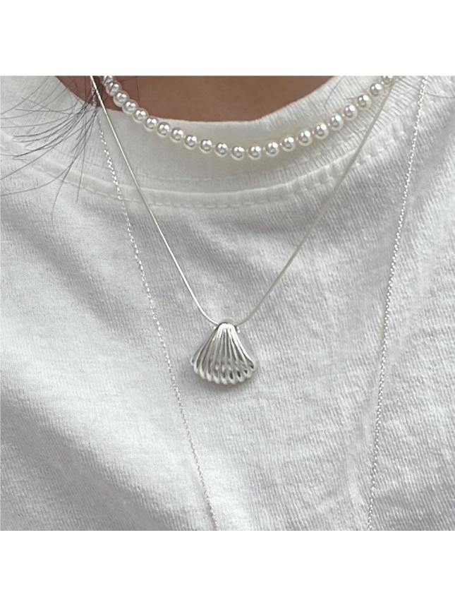 Graduation Sea Shell 925 Sterling Silver Necklace