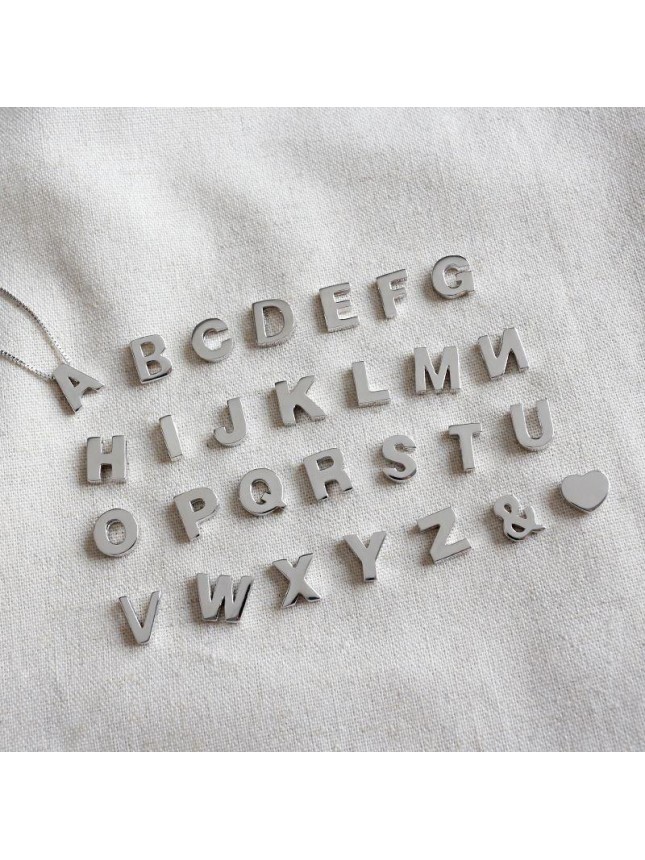 Fashion Letters A-Z 925 Sterling Silver Pendant