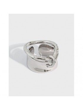 Masculine Fashion Irregular Knot 925 Sterling Silver Adjustable Ring