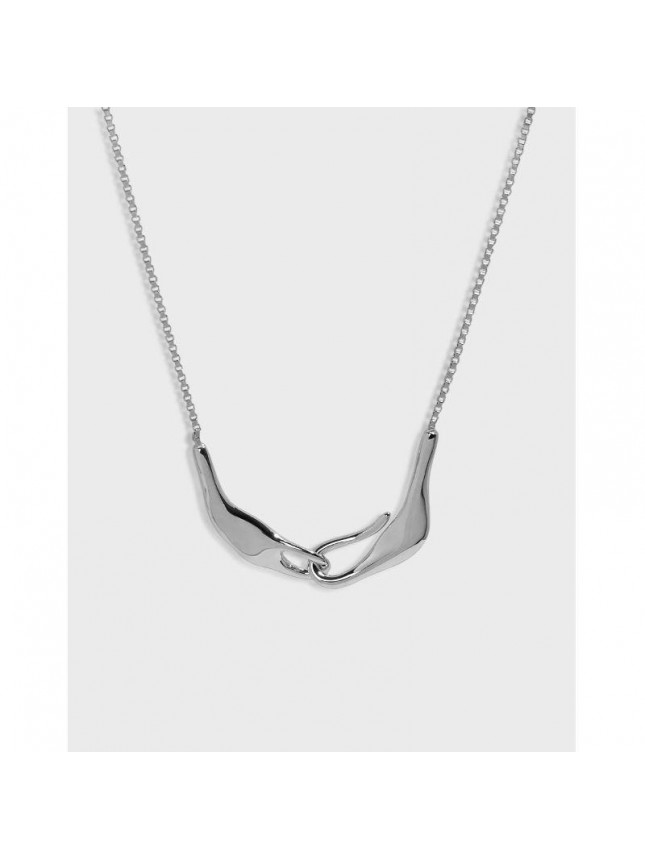 Fashion Irregular Hand In han 925 Sterling Silver Necklace