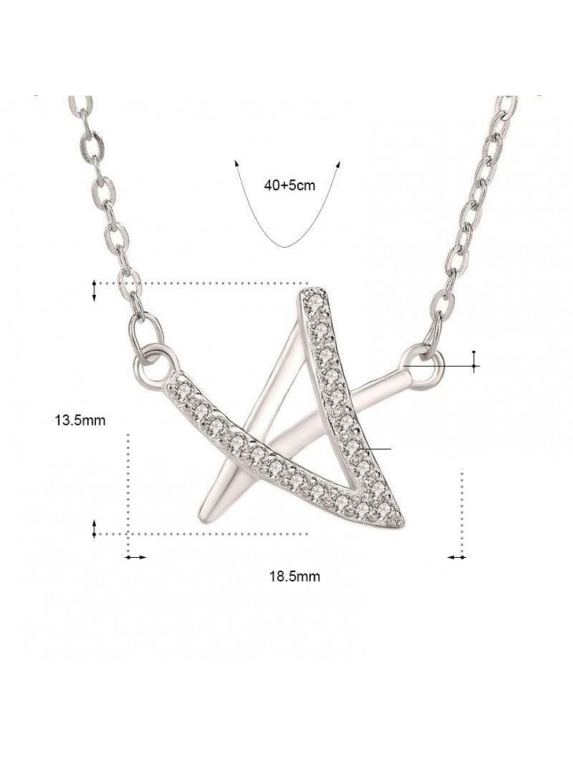 Sweet CZ Irregular Star New 925 Sterling Silver Necklace