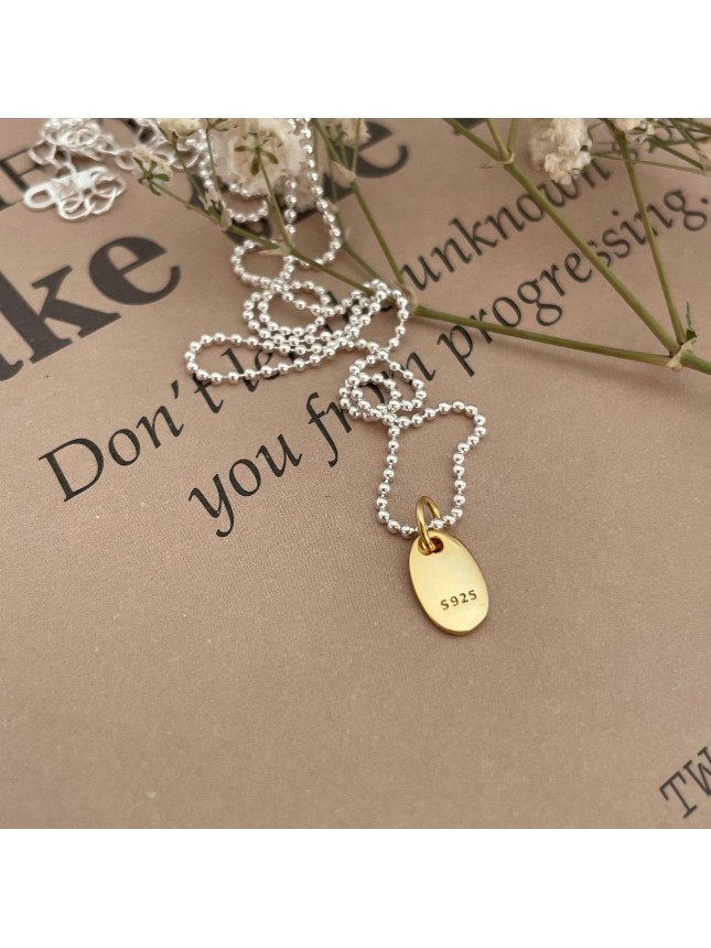 Casual Love Letters Tag 925 Sterling Silver Necklace