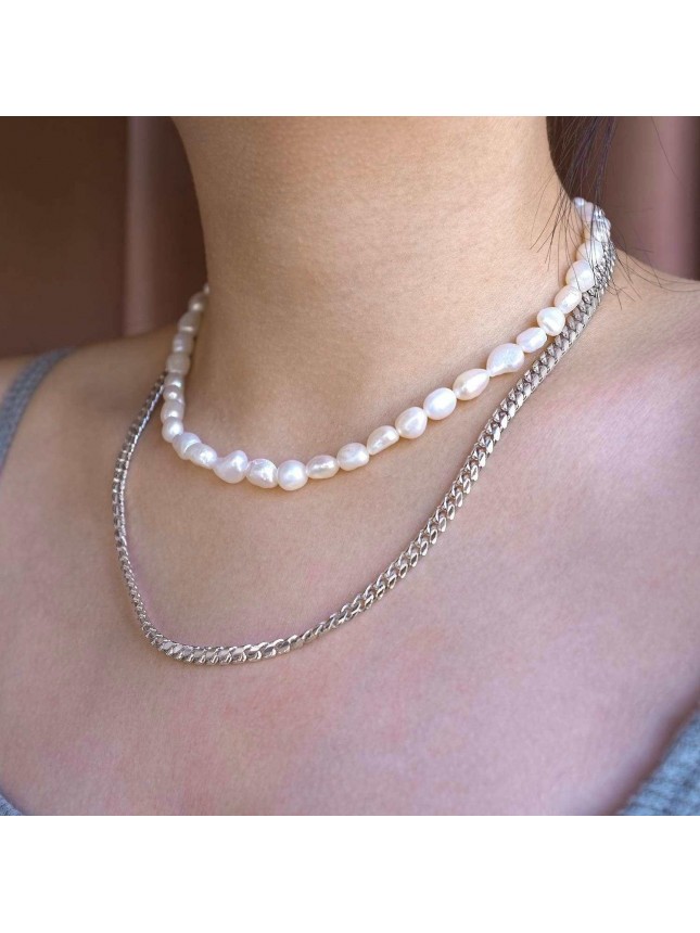 Fashion Hollow Chain 925 Sterling Silver Stacking Chain Necklace
