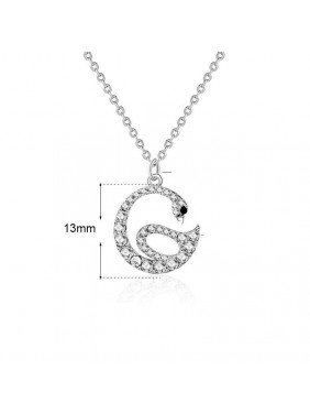 Beautiful CZ Swan 925 Sterling Silver Necklace