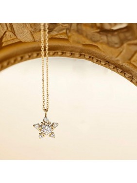 Wedding Shining CZ Star 925 Sterling Silver Necklace