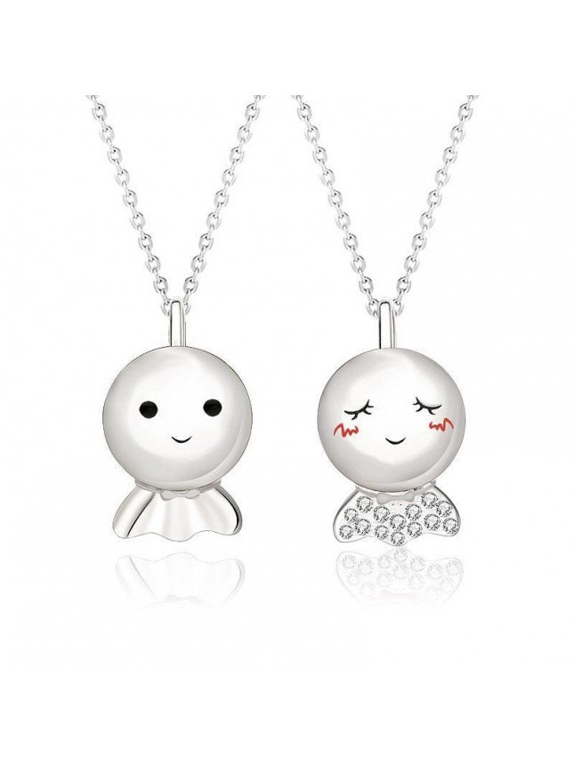 Asymmetry Sunny Dolls 925 Sterling Silver Promise Necklace