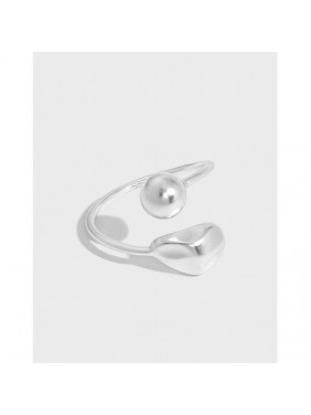 Sale Round Water Drop River 925 Sterling Silver Adjustable Ring