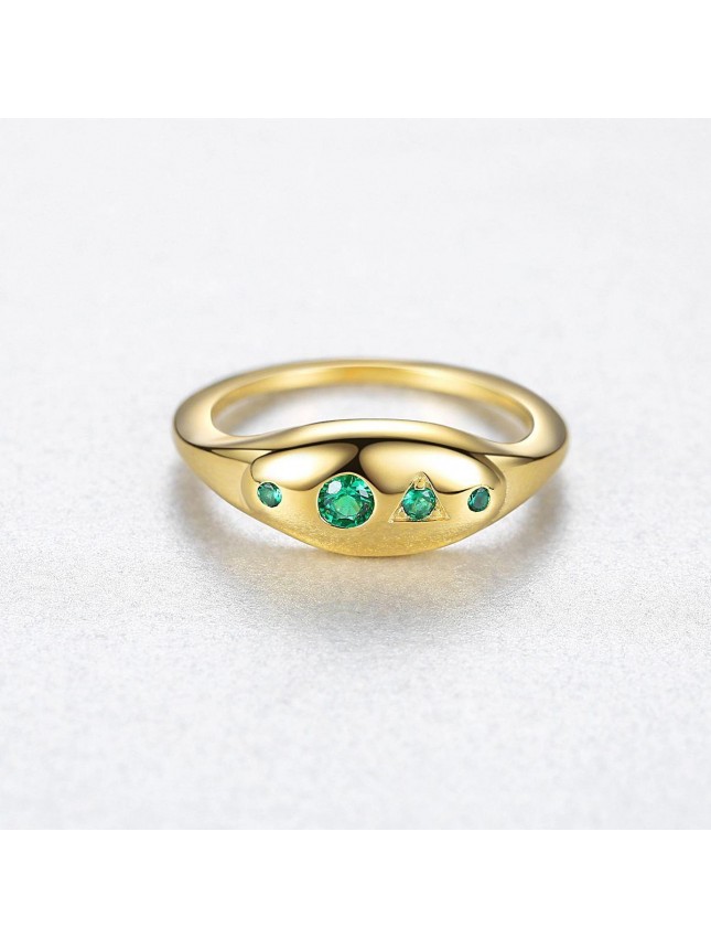 Elegant Green CZ 925 Sterling Silver Ring