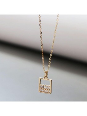 Anniversary CZ Square Perfume Bottle 925 Sterling Silver Necklace