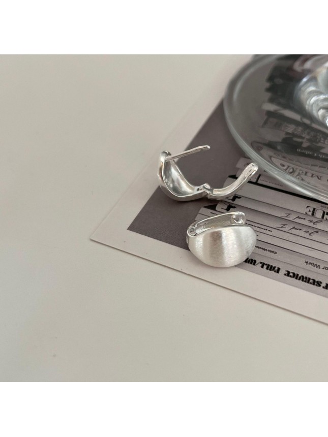 Simple Geometry Round Classic 925 Sterling Silver Huggie Hoop Earrings