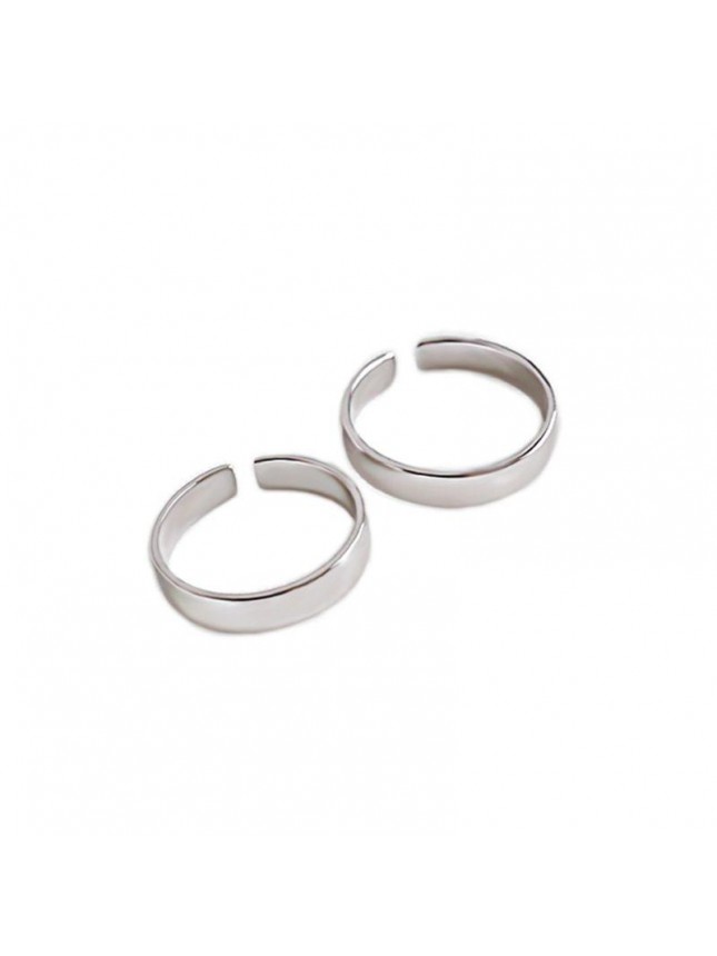 Simple Smooth Surface 4mm 925 Sterling Silver Adjustable Ring