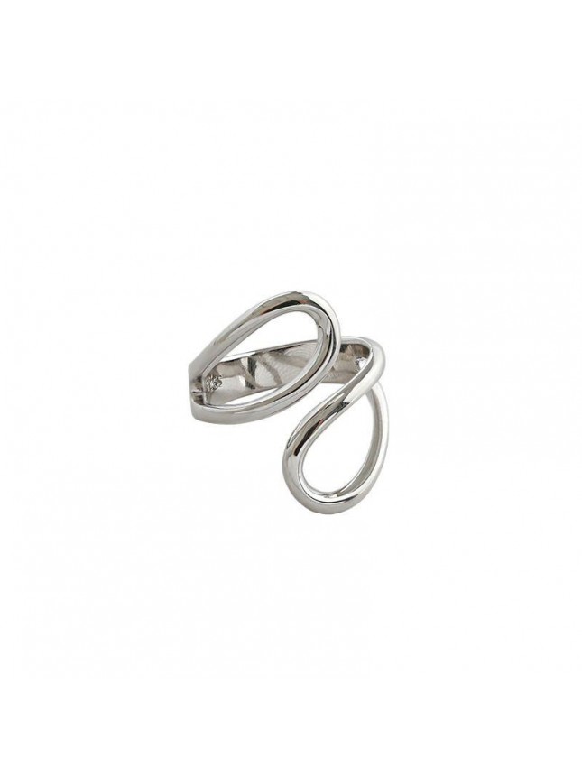 Modern Irregular Hollow Waterdrop 925 Sterling Silver Adjustable Ring