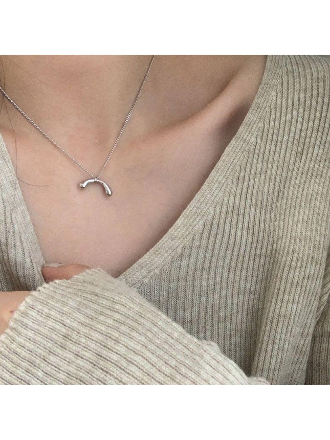 Simple Small Arch 925 Sterling Silver Necklace
