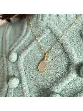 Geometry Oval Shell 925 Sterling Silver Necklace