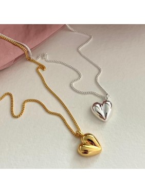 Casual Broken Heart Simple 925 Sterling Silver Necklace