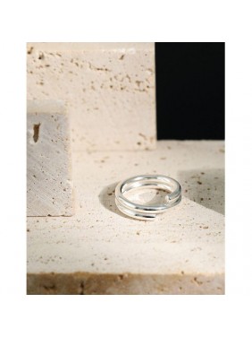Minimalist Spring Double Layers 925 Sterling Silver Ring