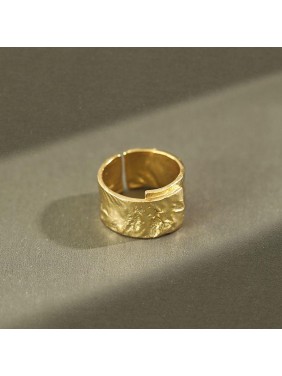 Men's Irregular Wide Geometry 925 Sterling Silver Adjustable Ring