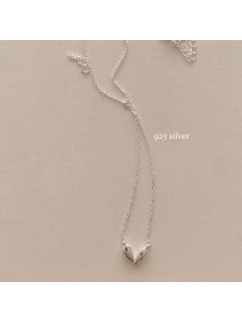 Simple Irregular Heart Casual 925 Sterling Silver Necklace