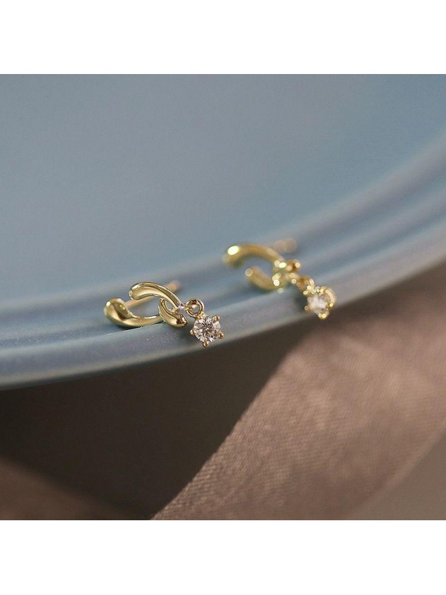 Elegant CZ Silks Knot 925 Sterling Silver Dangling Earrings
