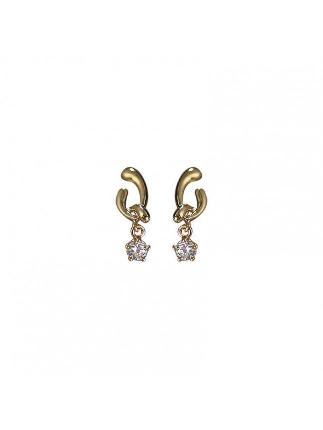 Elegant CZ Silks Knot 925 Sterling Silver Dangling Earrings