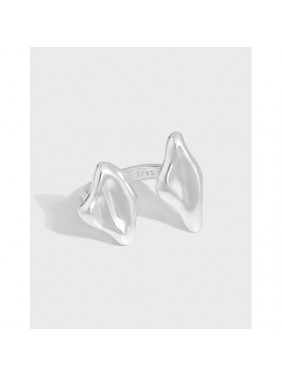 Fashion Irregular Two Ears 925 Sterling Silver Adjustable Ring