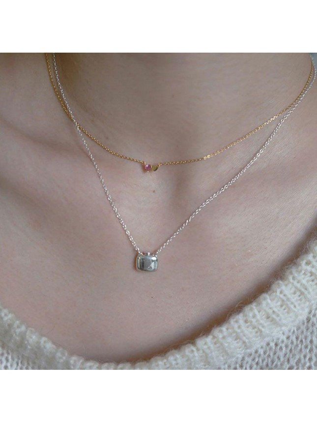 Cute Mini CZ Heart 925 Sterling Silver Necklace
