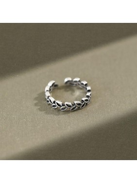 Vintage Hollow Leaves Branch 925 Sterling Silver Adjustable Ring