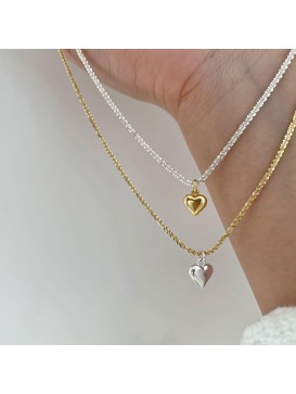 Anniversary Heart Popcorn Chain 925 Sterling Silver Necklace