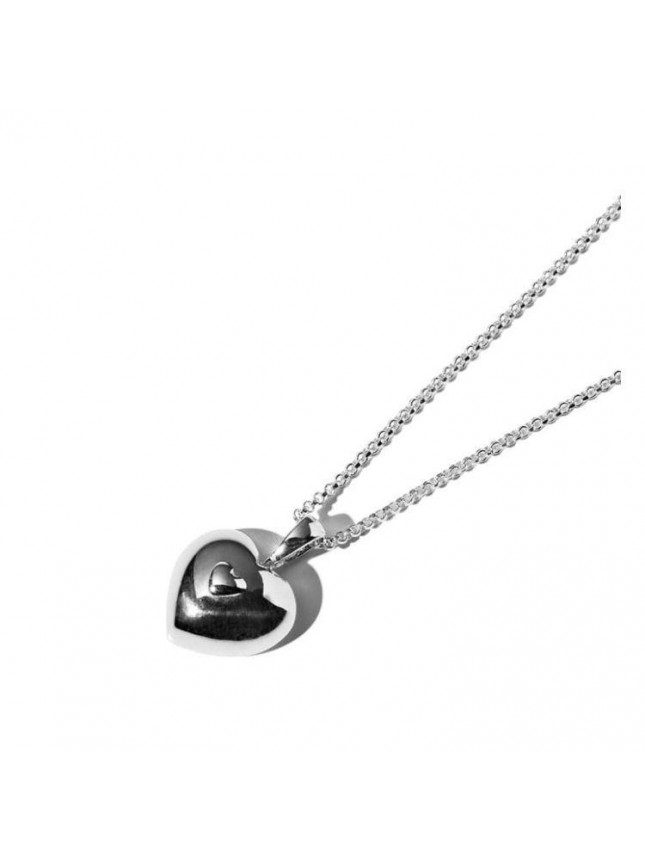 Honey Moon Double Heart Love 925 Sterling Silver Necklace